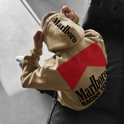 Oversized Hoodie Racing Graphic Print Hooded Sweatshirt