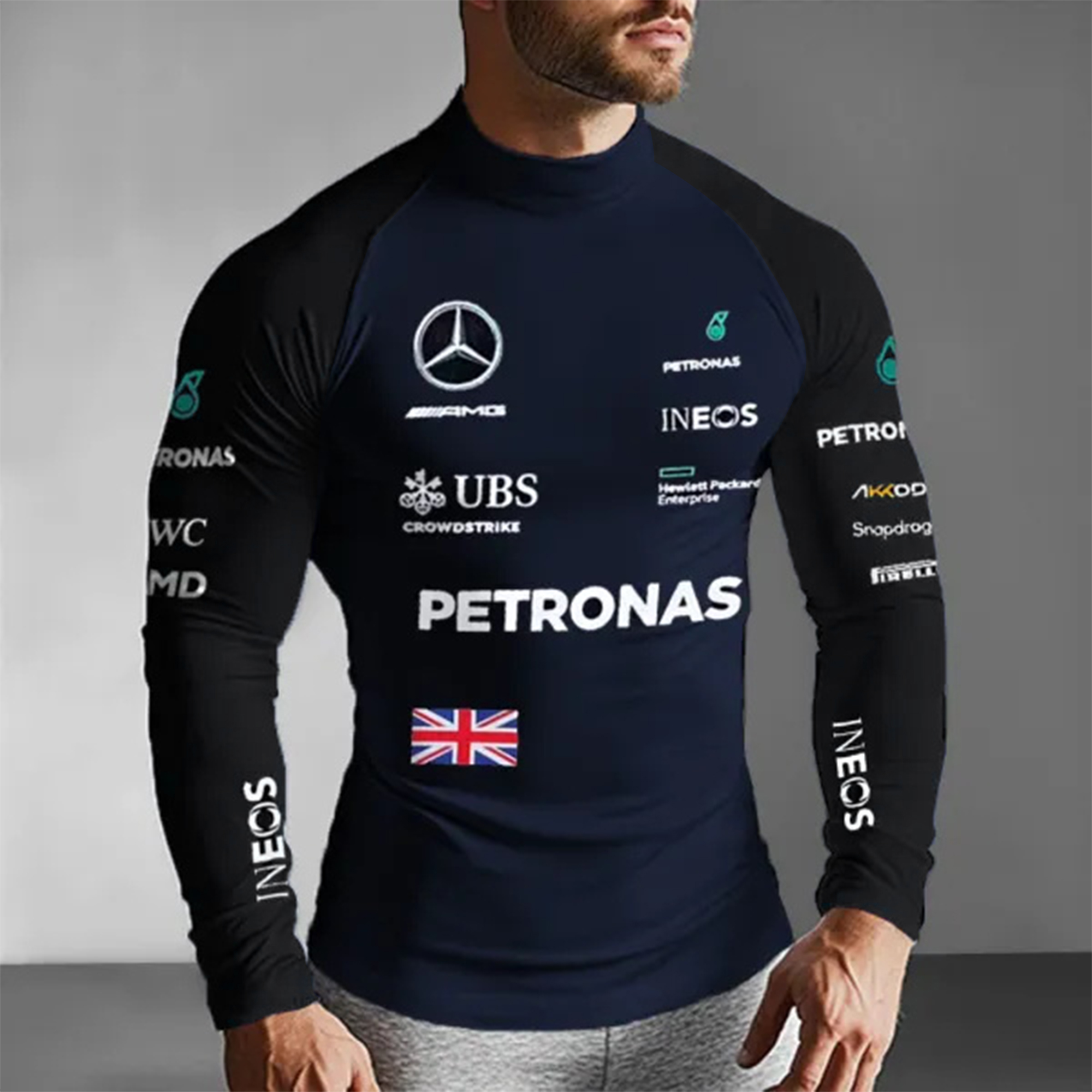 Unisex Racing Slim Compression Long Sleeve T-Shirt