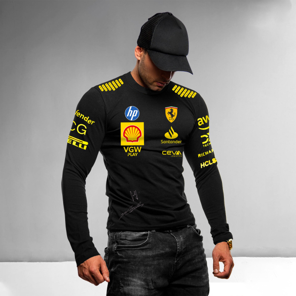 Casual racing style long sleeve T-shirt