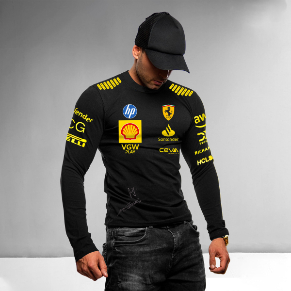 Casual racing style long sleeve T-shirt