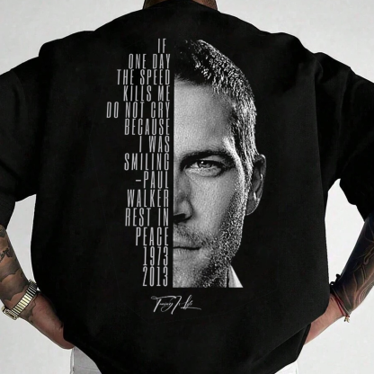 Men's Commemorative Print Loose Short Sleeve Oversized T-Shirt