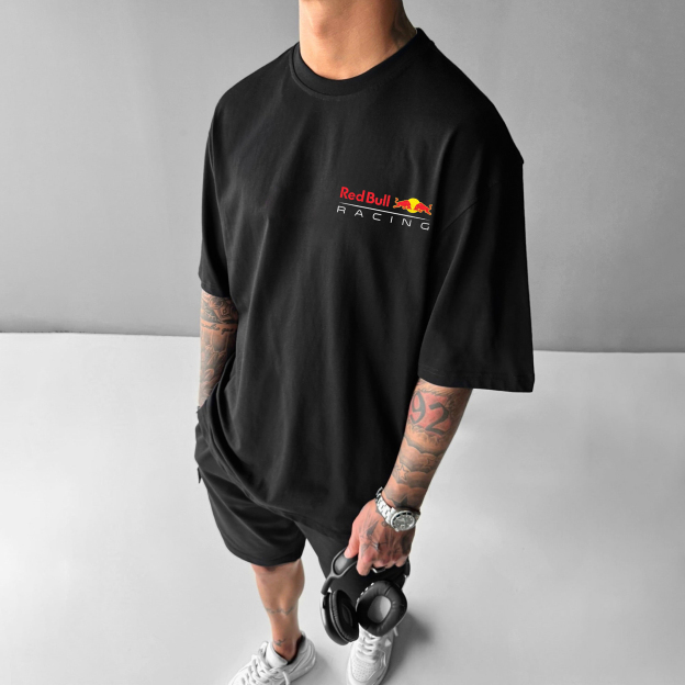 Unisex Casual Racing Print T-shirt