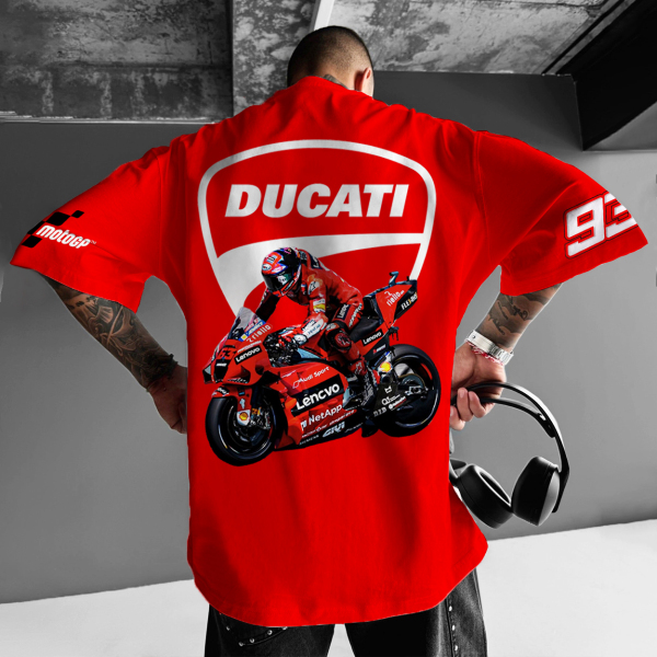 Unisex Oversized Motorcycle Graphic T-Shirt
