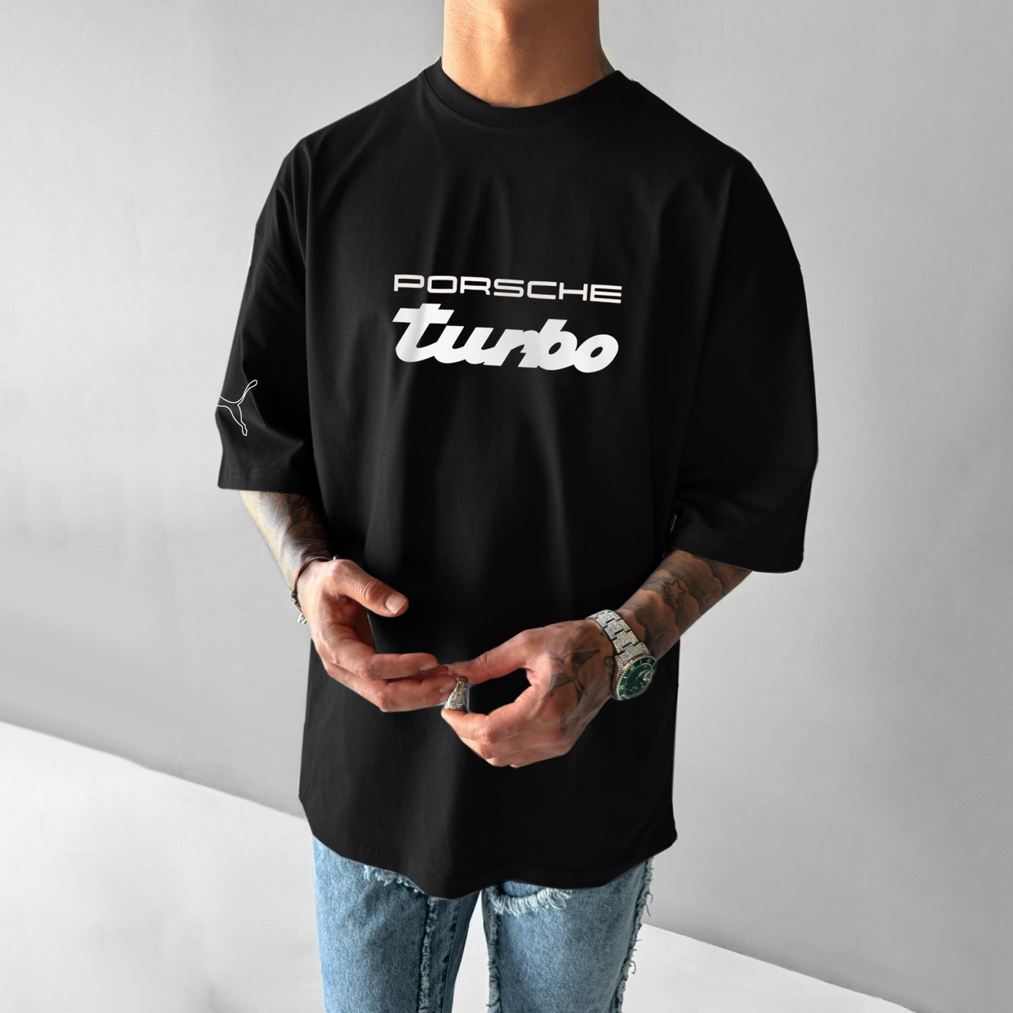 Unisex Casual Sports Car Print T-shirt