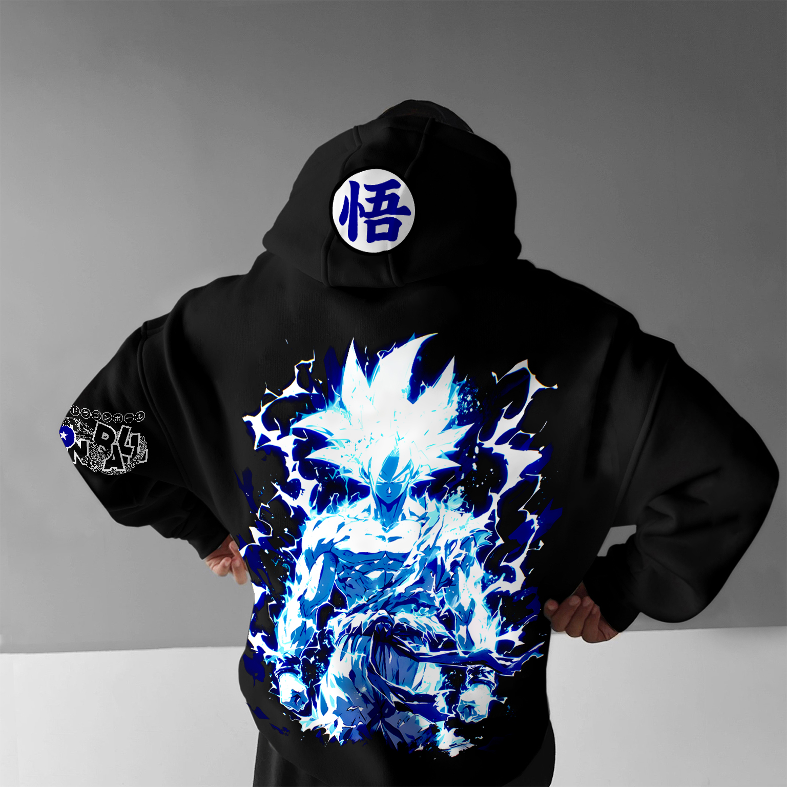Unisex Anime Print Embroidered Casual Oversized Hoodie