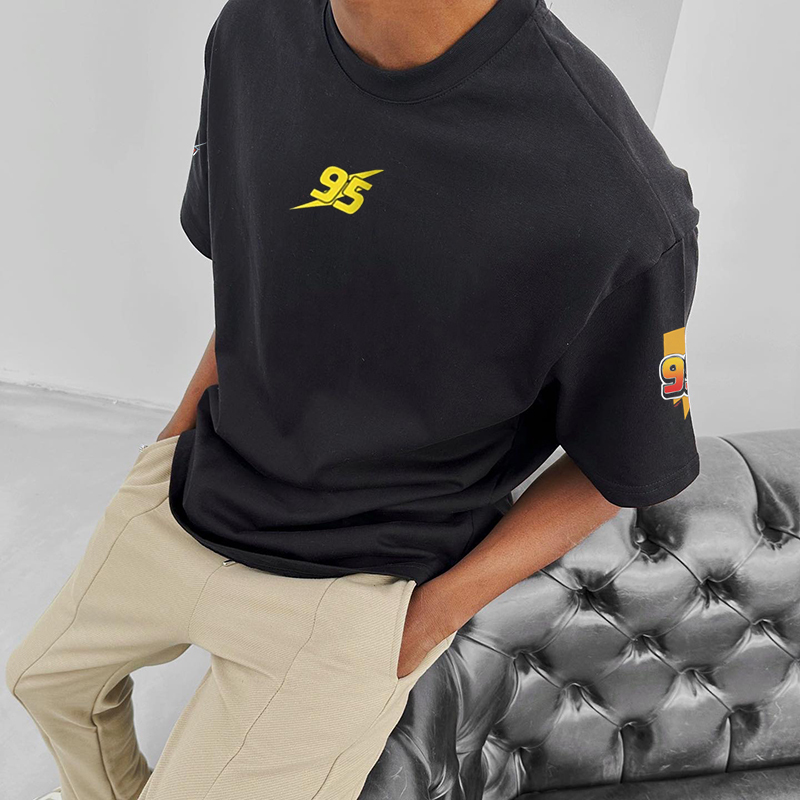 Men's Racing Cartoon Printed T-shirt