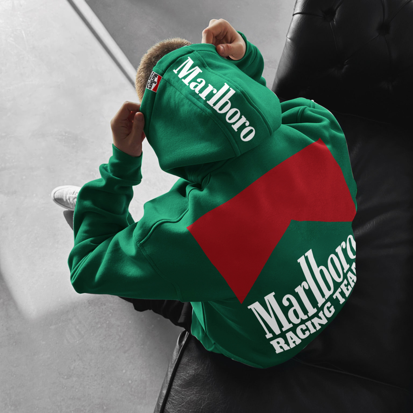 Oversized Hoodie Racing Graphic Print Hooded Sweatshirt