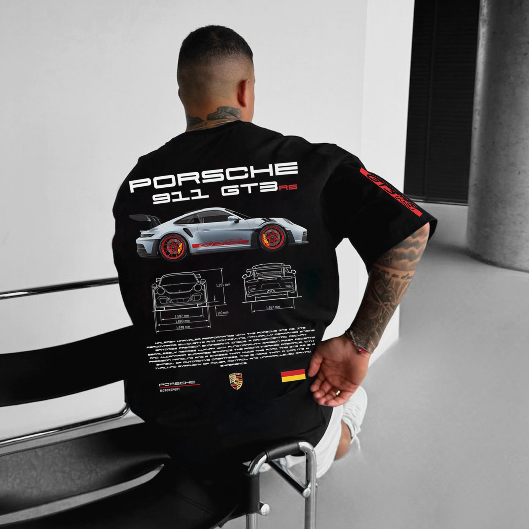 Oversize Sports Car 911 GT3RS T-shirt
