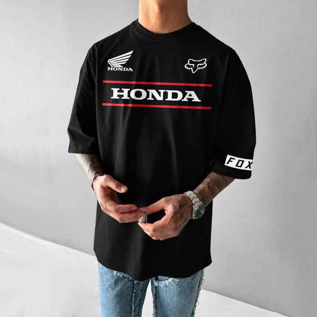 Unisex Casual Oversized Racing Print T-Shirt