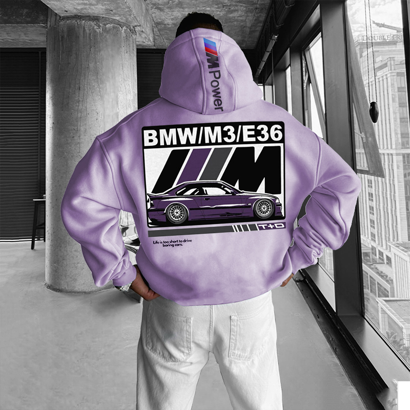 Casual Racing Poster Print Hoodie