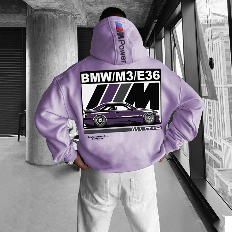 Casual Racing Poster Print Hoodie