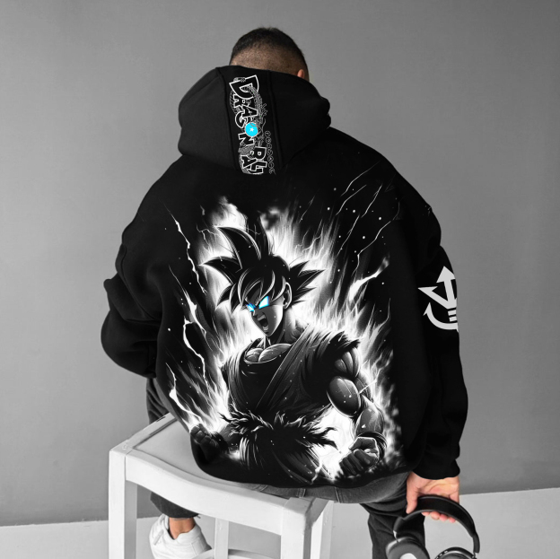 Unisex Oversized Anime Printed Casual Hoodie-Teegamechanger