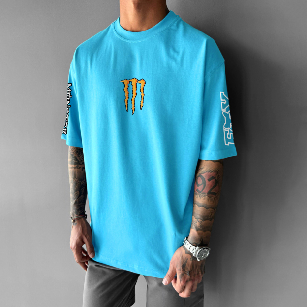 Unisex Casual Oversized Racing Print T-Shirt