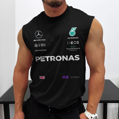Men's Racing Club Printed Casual Gym Sleeveless Tank