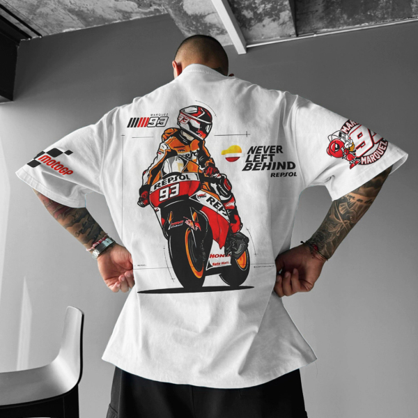 Unisex Oversized Motorcycle Racing No.93 Graphic Print T-Shirt
