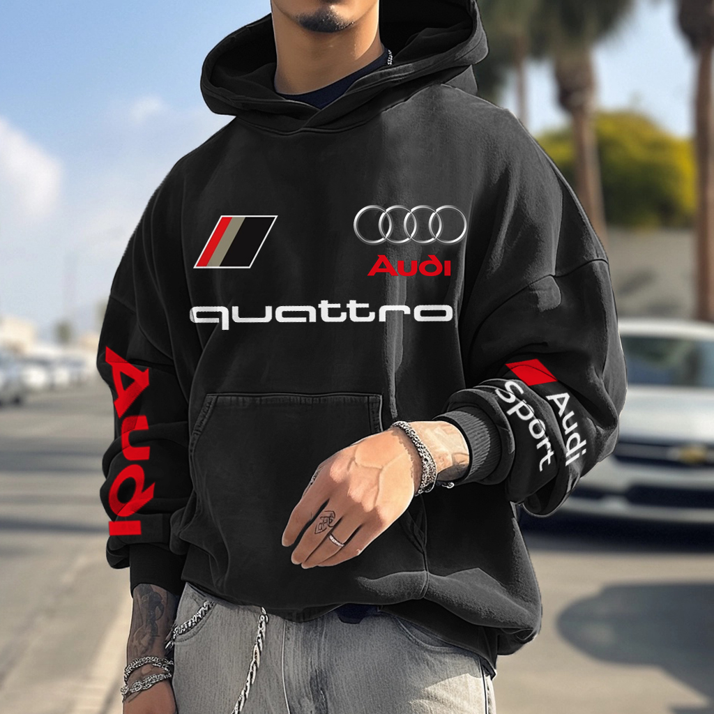 Unisex Vintage Racing Casual Printed Hoodie