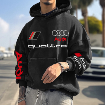 Unisex Vintage Racing Casual Printed Hoodie