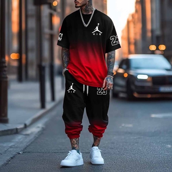 Unisex Basketball Print Oversized Streetwear Black Short-Sleeved T-shi