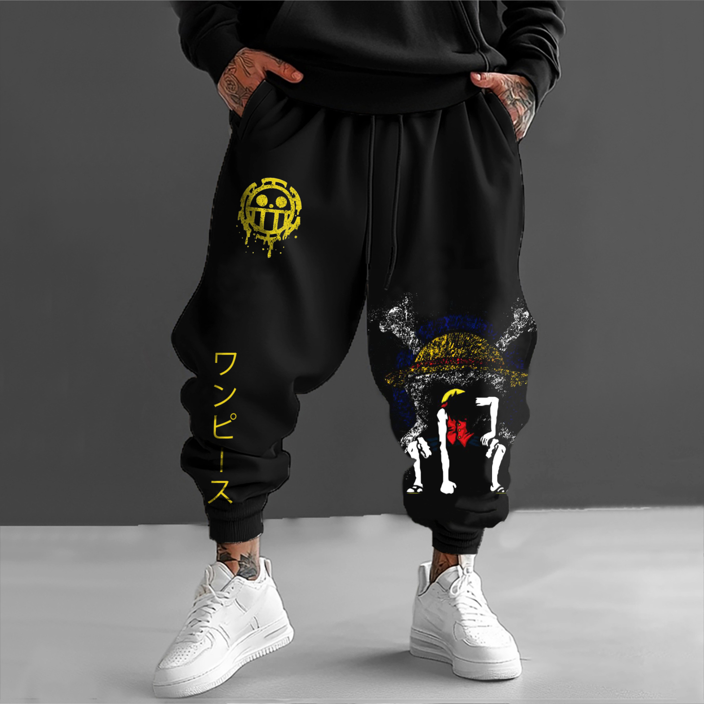 Unisex Anime Print Embroidered Casual Oversized Hoodie