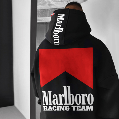 Oversized Hoodie Racing Graphic Print Hooded Sweatshirt
