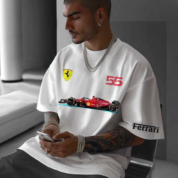 Men's Oversized Sekiz Numara Carlos Sainz Racing Team T-Shirt
