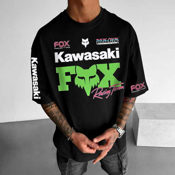 Men's Motorcycle Brand Print T-Shirt