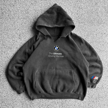 Unisex 90s Casual Racing Embroidery Oversized Hoodie
