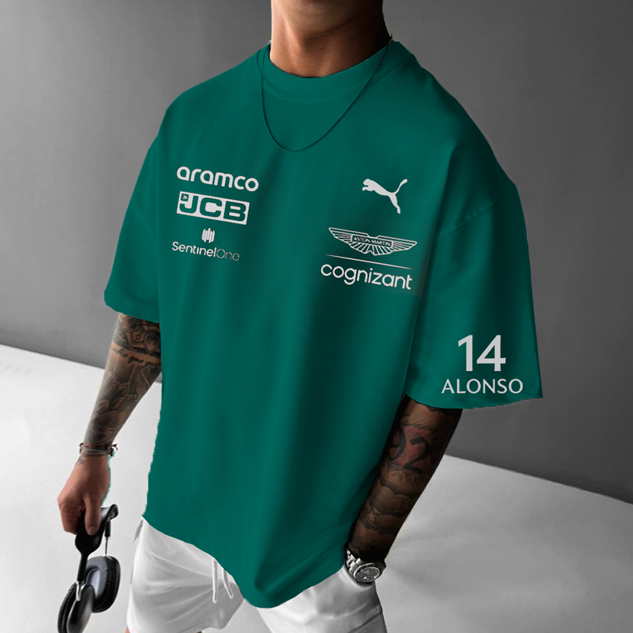 Unisex Racing Causal Printed Oversized T-Shirt