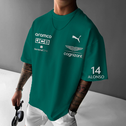 Unisex Racing Causal Printed Oversized T-Shirt