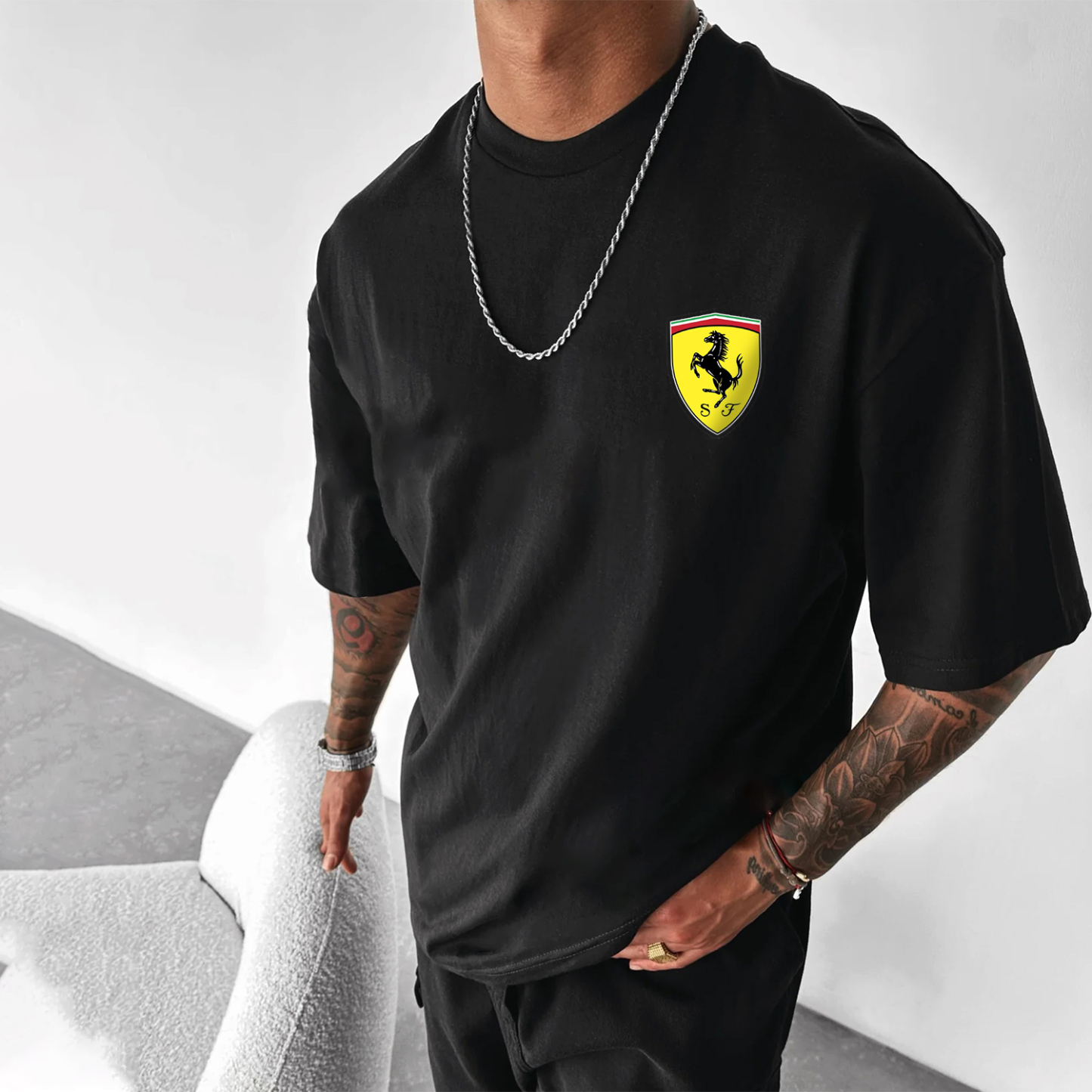 Casual Loose Racing Printed T-shirt