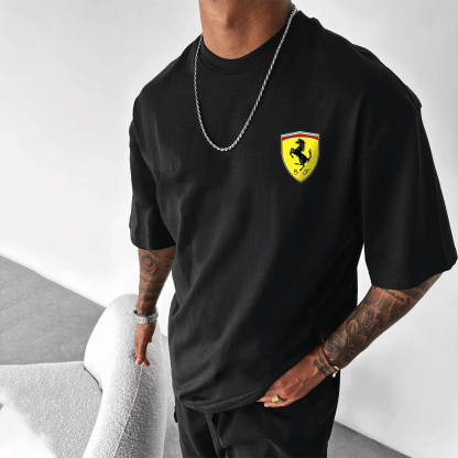 Casual Loose Racing Printed T-shirt