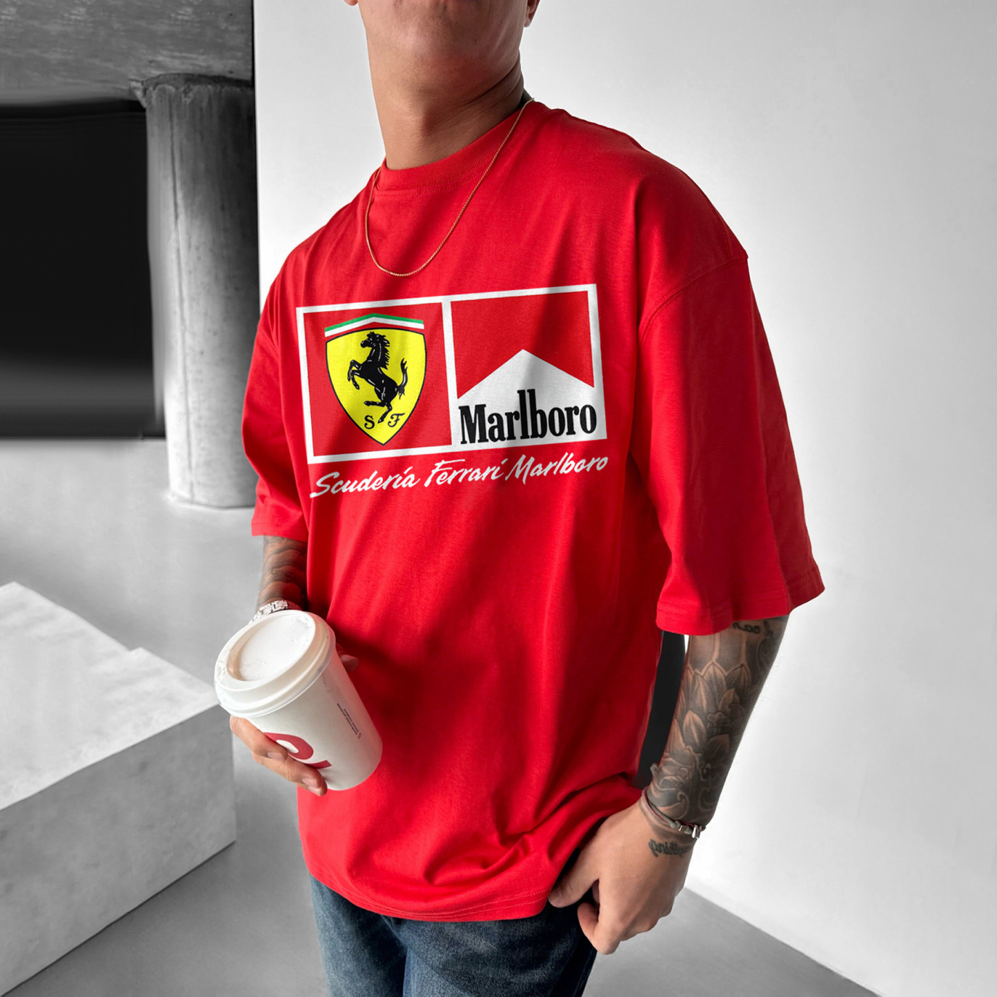 Unisex Casual Racing Print T-Shirt