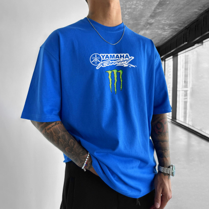 Unisex Casual Oversized Racing Print T-Shirt