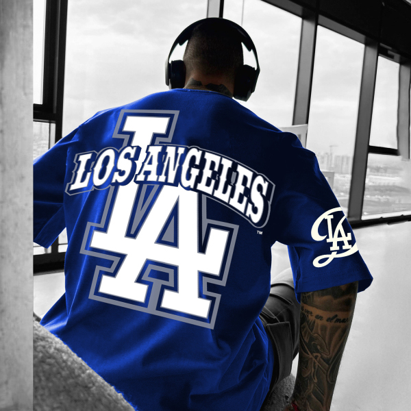Baseball lettering print oversized T-shirt