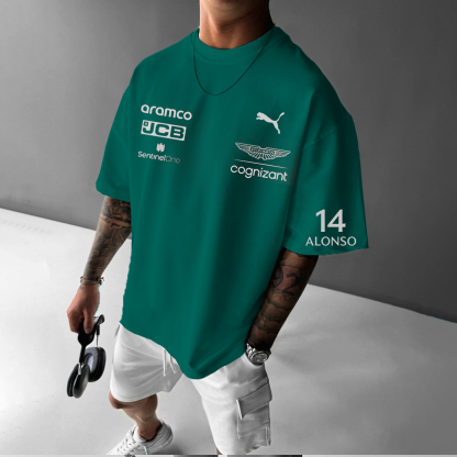 Unisex Racing Causal Printed Oversized T-Shirt