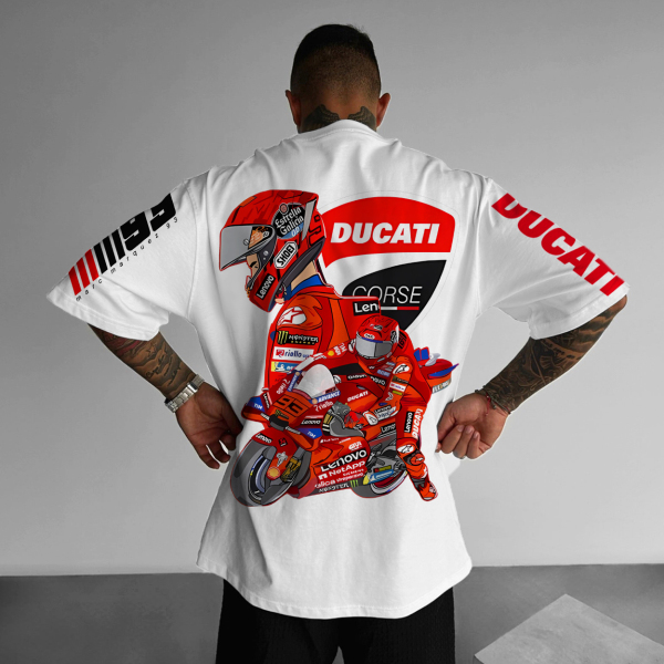 Unisex motorcycle racing NO.93 rider print T-shirt