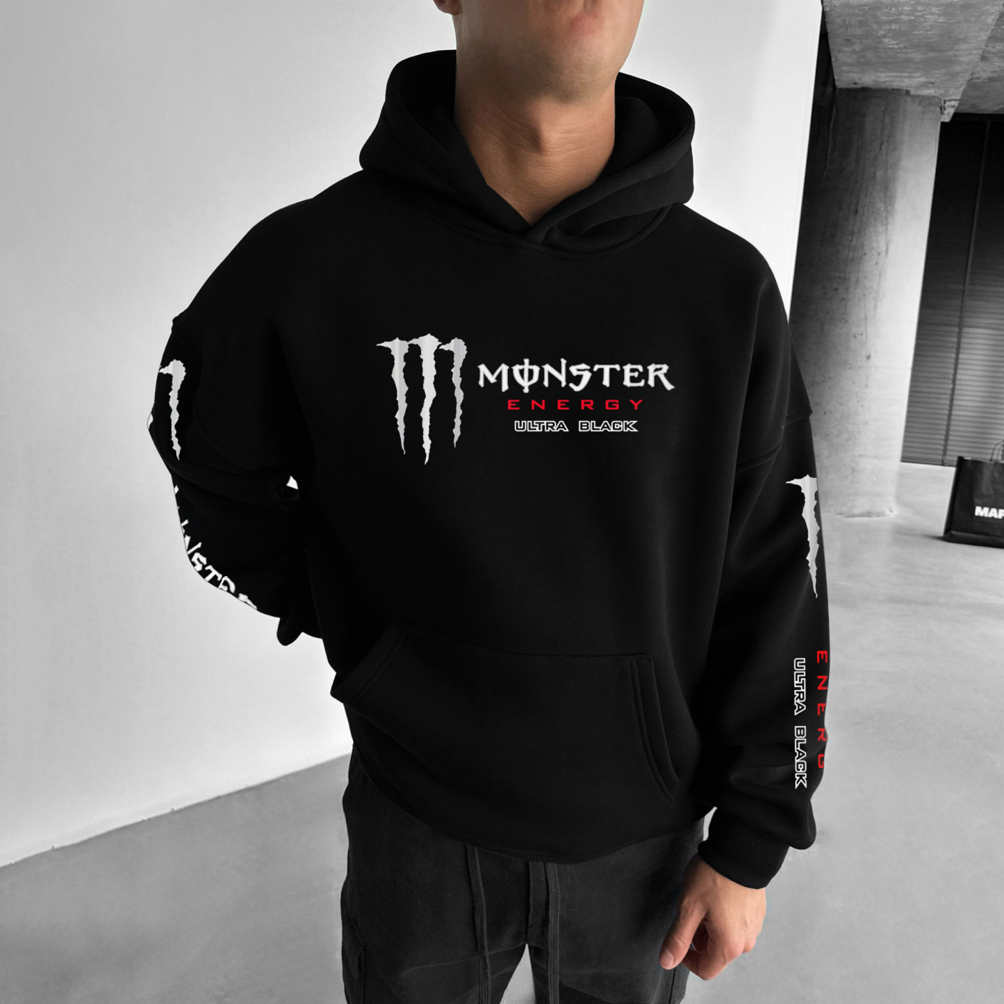 Oversize Ultra Black Energy Drink Hoodie