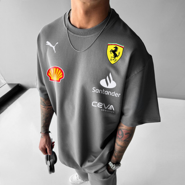 Racing Print Oversized Men's T-Shirt