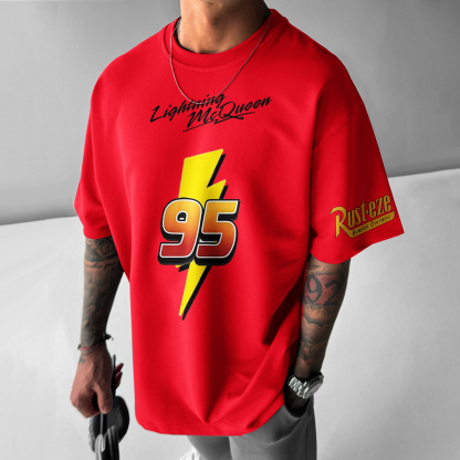 Unisex Casual Racing Print T-Shirt