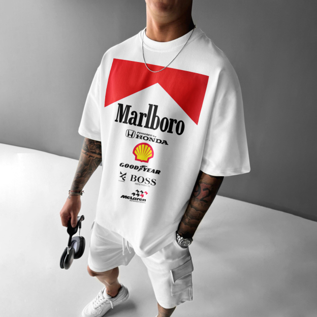 Unisex Casual Racing Print T-Shirt