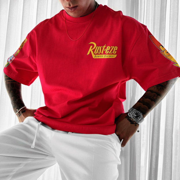 Oversize Sports Car Print T-shirt