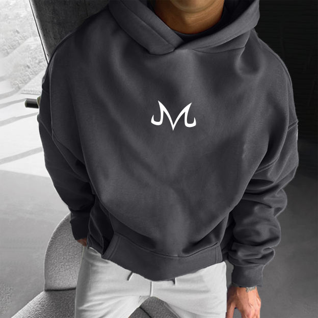Unisex Anime Print Embroidered Casual Oversized Hoodie