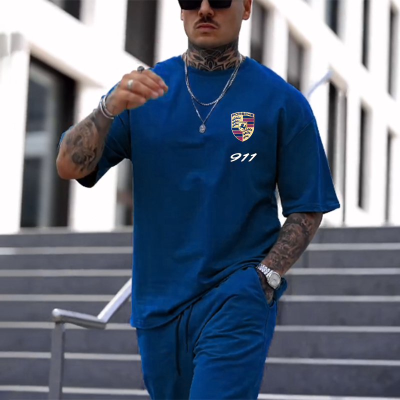 Men's Racing Print Casual Sports Cotton T-Shirt