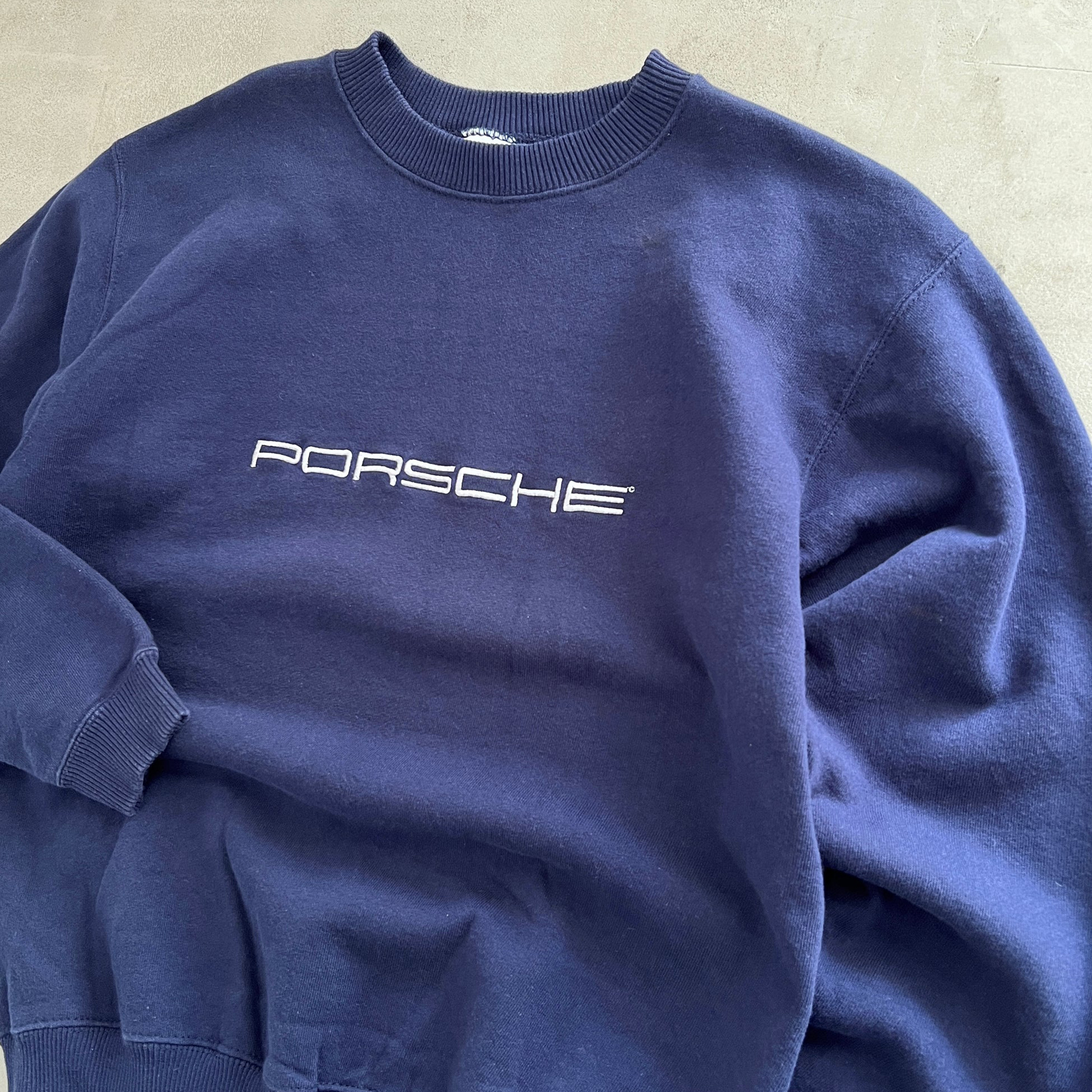 Unisex Vintage Machine Embroidered Racing Casual Oversized Sweatshirt