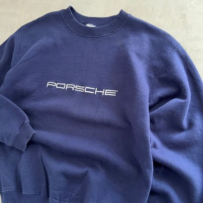 Unisex Vintage Machine Embroidered Racing Casual Oversized Sweatshirt
