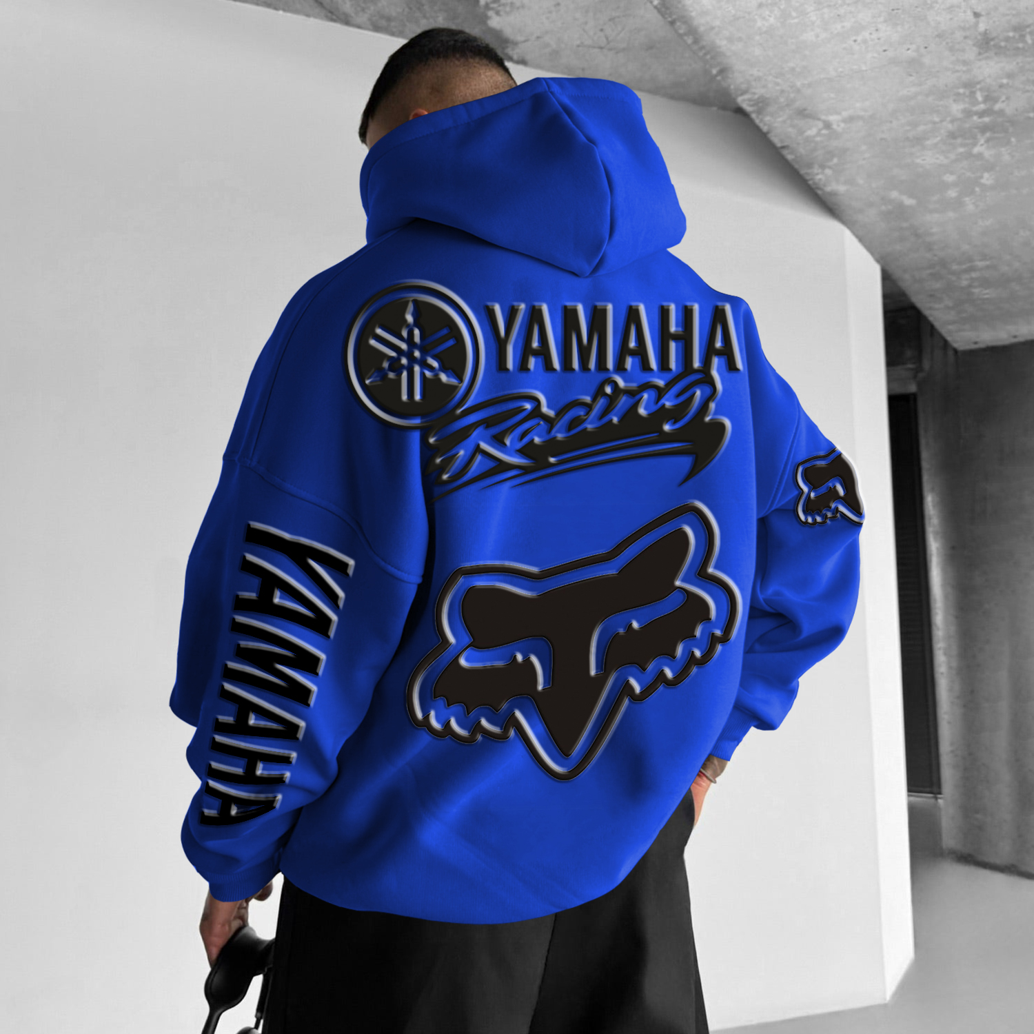 Men's Casual Racing Print Oversized Hoodie