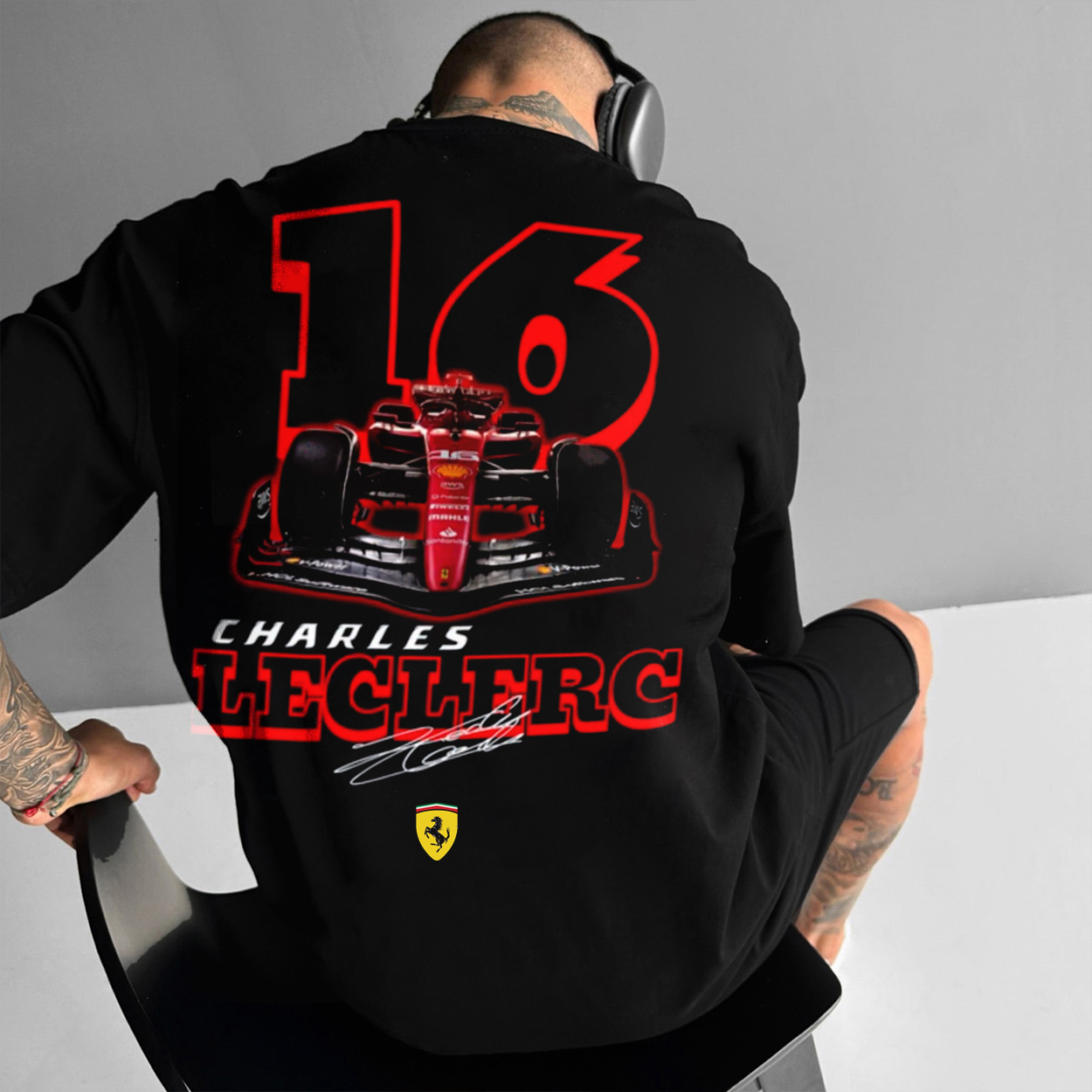 Unisex Racing NO. 16 Printed Streetwear Oversized T-Shirt