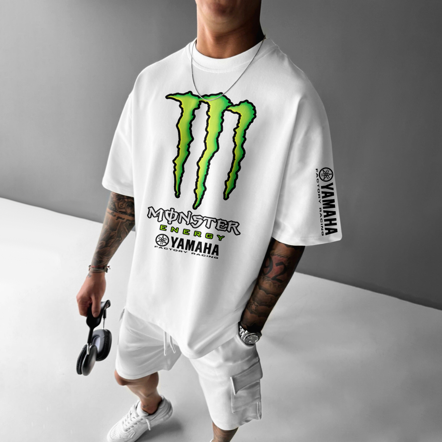 Unisex Casual Oversized Racing Print T-Shirt