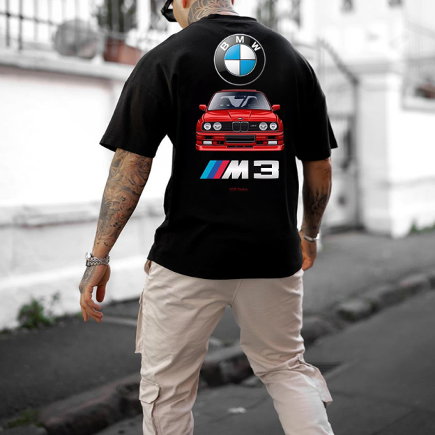 "" Racing Print Casual Sports Cotton T-Shirt