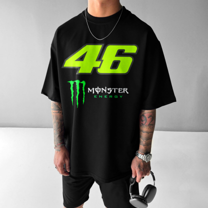 Unisex Casual Oversized 46 Racing Print Printed T-Shirt
